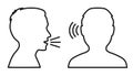 People talk: speak and listen Ã¢â¬â vector